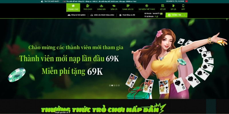 Giao diện 69VN hiện đại, đẳng cấp quốc tế