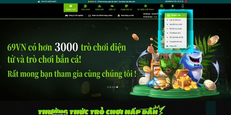 Hội viên có thể chỉnh sửa thông tin cá nhân trên 69VN